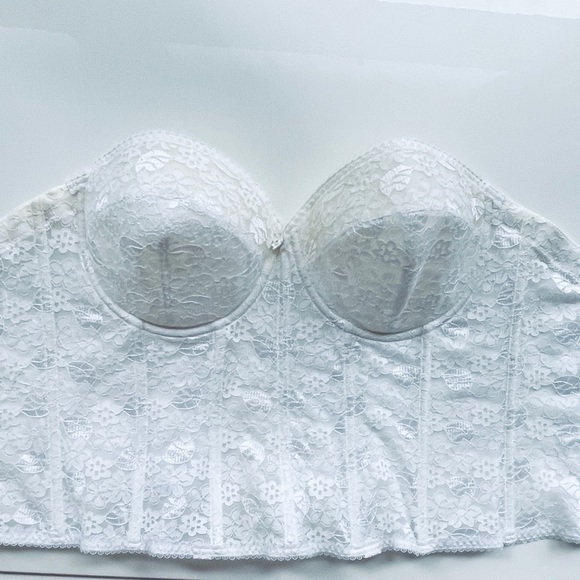 DOMINIQUE Bridal Bustier Corset Torsolette.  White Lace. Plus Size 40C.  EUC. - Picture 2 of 8